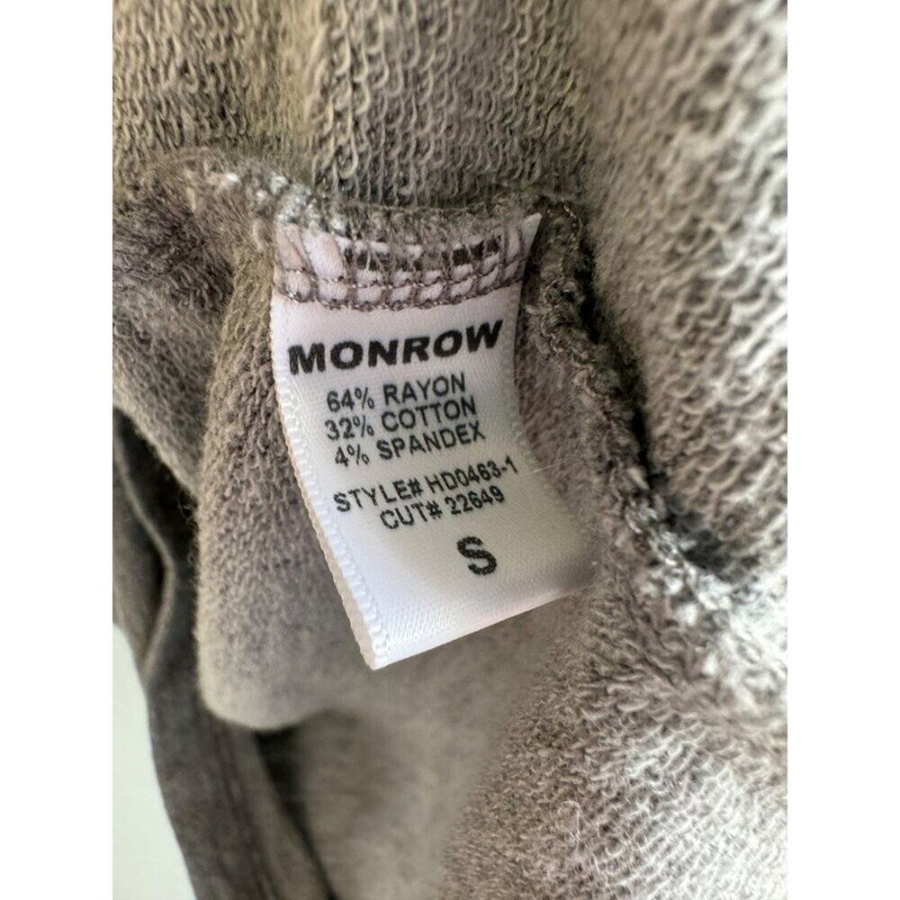 MONROW Mélange Ruched French Terry Mini Dress Gray Bodycon Stretch Small - Picture 6 of 7